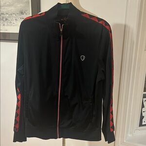 Ben Sherman Men's Black and Red Track Jacket